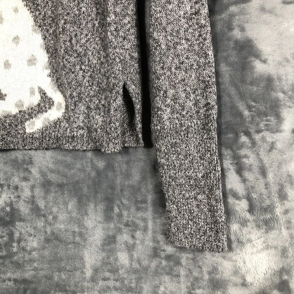 Hollister Woman’s Sweater Baby Leopard Grey Long Sleeve Pullover Size Medium - Picture 3 of 11